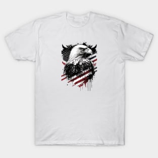 American Flag Eagle Abstract Design T-Shirt